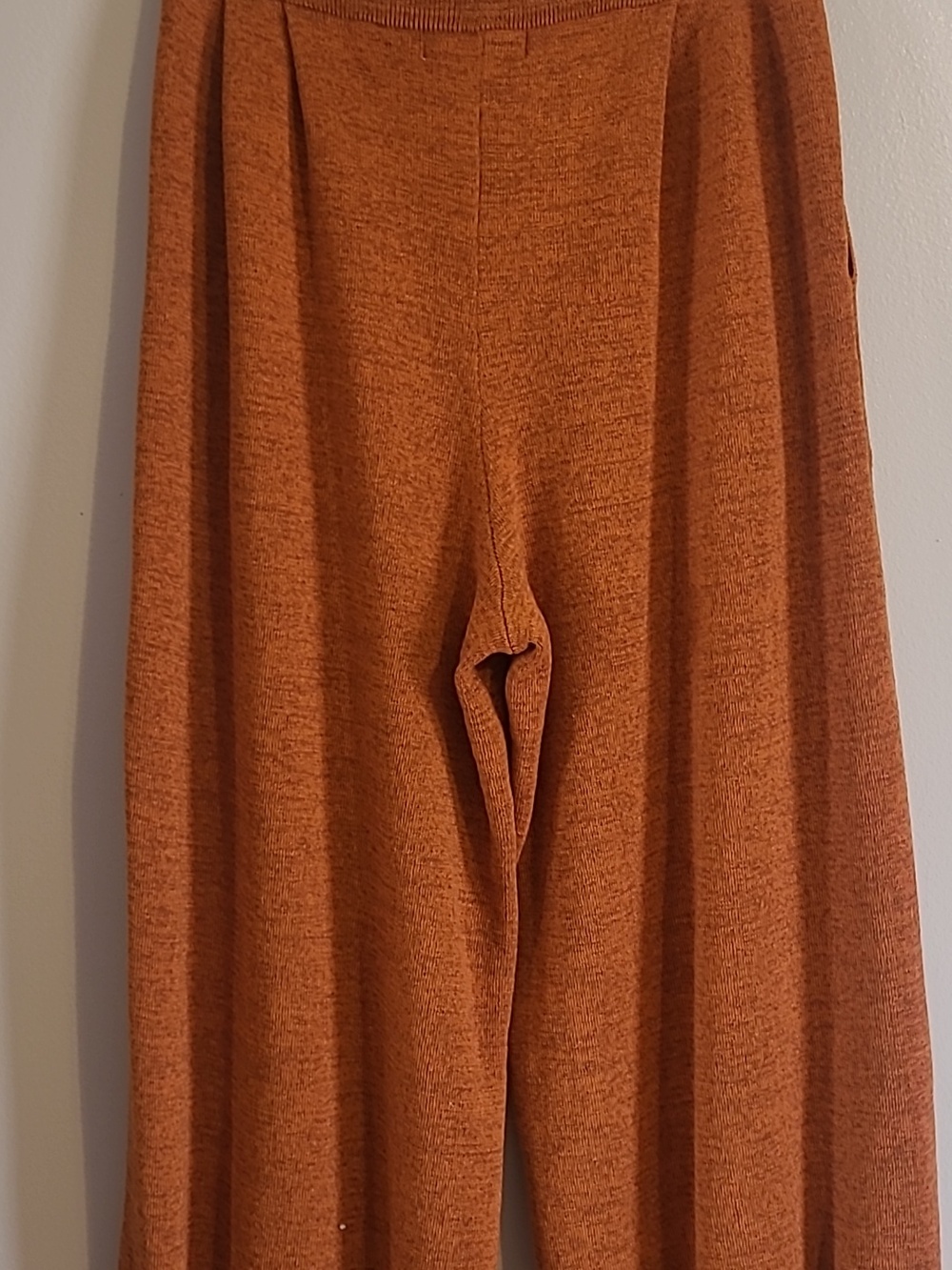 Free People FP Beach Freya Knit Barrel Leg Jogger Pants Heathered Rust Orange XL - Picture 8 of 15